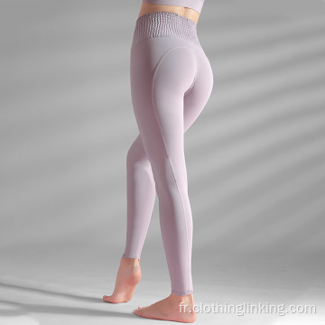 Leggings de yoga d&#39;entraînement taille haute élastique